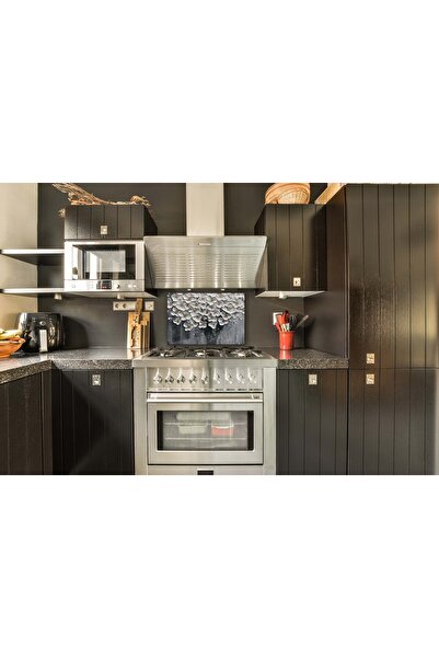 wudie Placă din sticlă de protecție pentru spatele aragazului, încorporată, r...