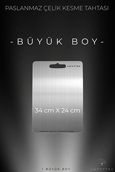 Lavuttra Large Size 34X24 cm Stainless Steel Cutting Board Antibacterial Stai...