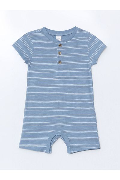 LC Waikiki Striped Baby Boy Combed Cotton Jumpsuit