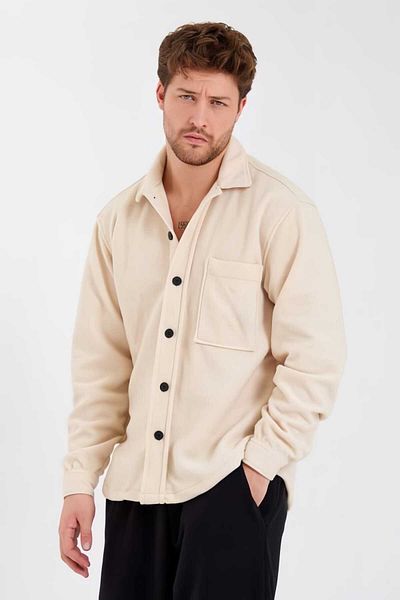 CODER SW Beige Thick Winter Fleece Shirt