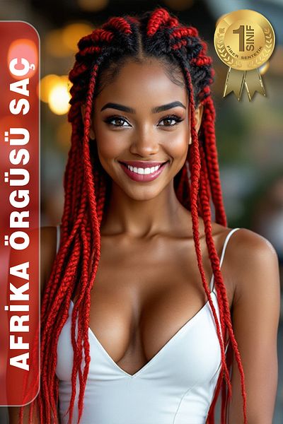 TAM TARZ African Braid - Red Synthetic Hair Fiber for Rasta and Box Braid