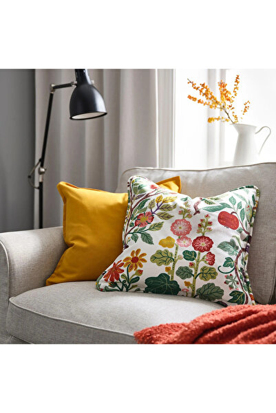 IKEA Vildpersilja Cushion Cover, Floral Print, 50X50 cm