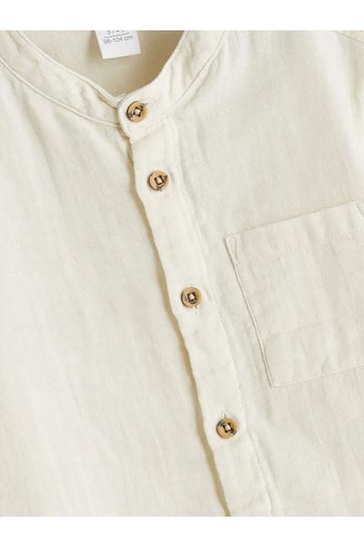 LC Waikiki Lcw Eco Ecru Judge Collar Boy's Shirt