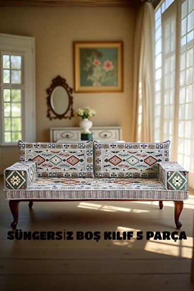 mdhomecarpet Şark Köşesi Kılıf Takımı 70x190 | 5 Parça | Makine Dokuma Kumaş ...