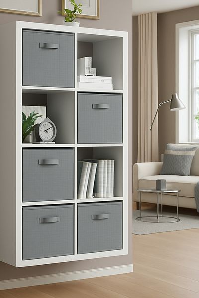 limocca home textile Folding Storage Box Set of 2 Organizer, Wardrobe Laundry, Kids Room Toy Organizer