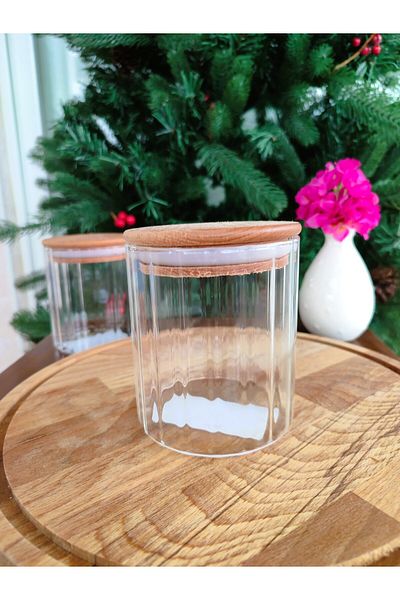 Madame Coco Lunel Cylinder Glass Jar with Optics - 700ml - Mini Size