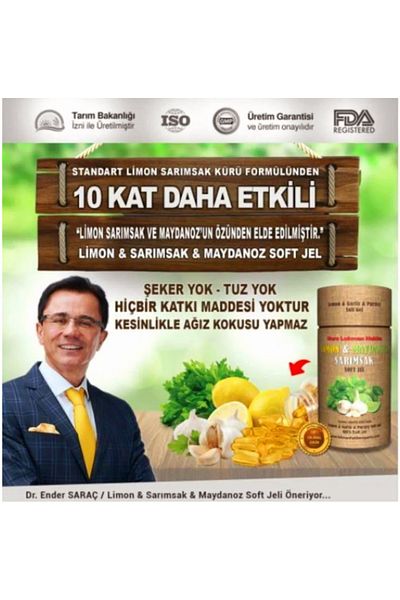 Nurs Lokman Hekim 2 Boxes Lemon Parsley Garlic Cure 60 Softgels X 2 Lemon Garlic Cure