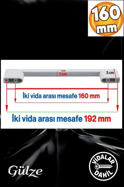 GÜLZE HOME 160-192mm MÂNERE DE MOBILIERA MODEL PUNTE ALBĂ - BUCĂTĂRIE, SERTAR, MÂNERE DE DULAP (PLASTIC DUR)
