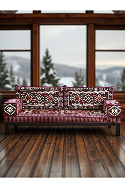 mdhomecarpet Şark Köşesi Takımı 70x190 cm | 5 Parça (AHŞAPSIZ!) | Özel Çökmeyen Süngerli Minder Seti