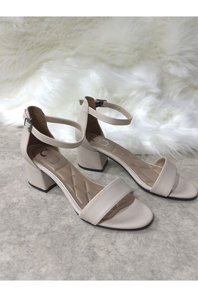 Nstil Daily Women's Shoes Ankle Strap Single Strap Sandals Thick Heeled Evening Dress Open Front 149