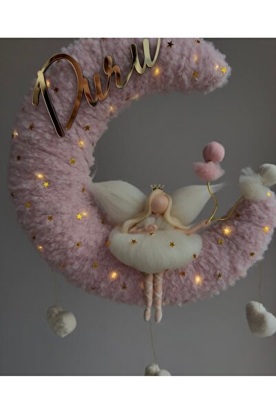 Tasarım Ay bebek kapı süsü, keçe bebek kapı süsü, bebek oda aksesuar