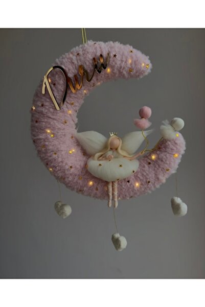 Tasarım Ay bebek kapı süsü, keçe bebek kapı süsü, bebek oda aksesuar