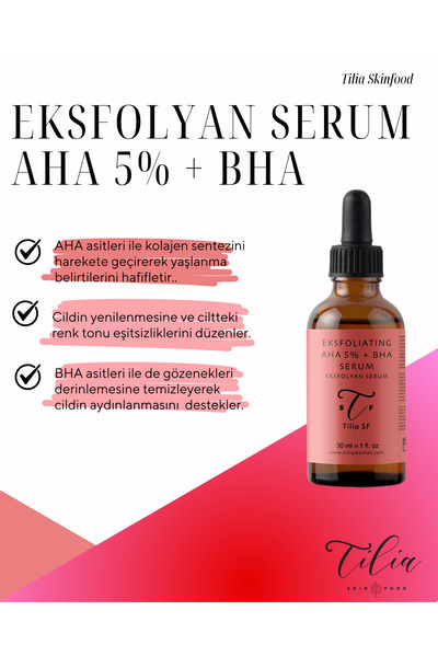 Tilia Skinfood Aha 5% + Bha Exfoliated Serum