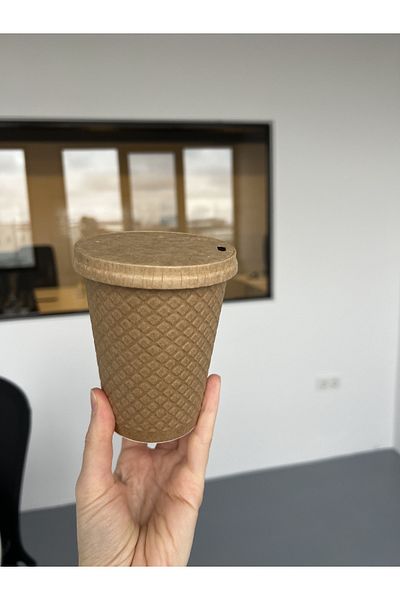 alenked Kraft Cup Hot-Cold Double Wall 8 oz 50 Pieces (New Model)