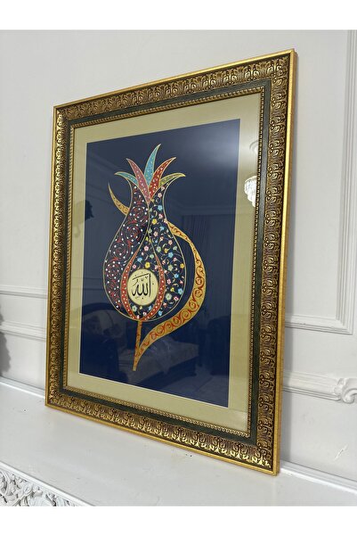 busraconcept Büyük hat sanatı Allah , el boyaması hat sanatı 85x65 cm