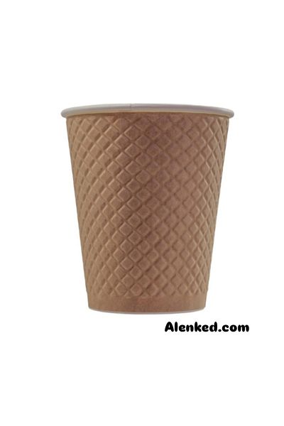 alenked Kraft Cup Hot-Cold Double Wall 8 oz 50 Pieces (New Model)