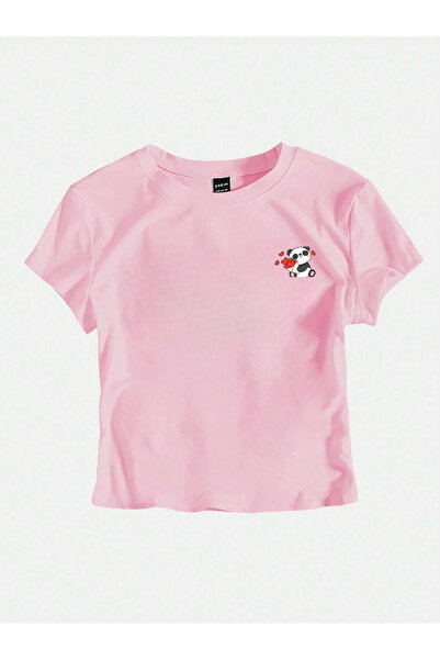 OVER HEAD Ženska Y2K slatka panda Štampano Bayb majica Skraćeni kroj