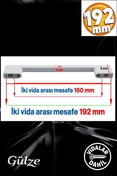 GÜLZE HOME 160-192mm MÂNERE DE MOBILIERA MODEL PUNTE ALBĂ - BUCĂTĂRIE, SERTAR, MÂNERE DE DULAP (PLASTIC DUR)