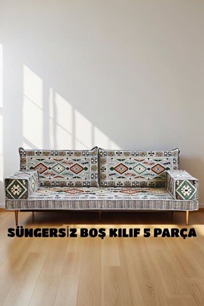 mdhomecarpet Şark Köşesi Kılıf Takımı 70x190 | 5 Parça | Makine Dokuma Kumaş ...