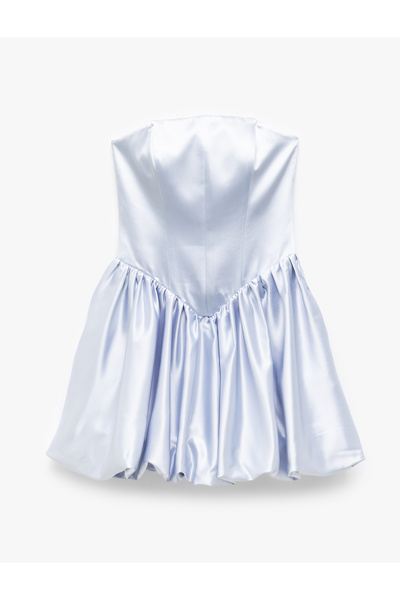 Koton Rochie mini balon din satin, fără bretele, decolteu