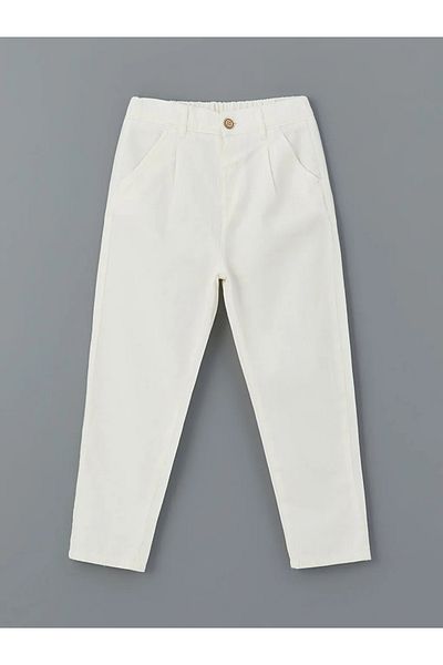 LC Waikiki Lcw Kids White Adjustable Waist Basic Boy's Pants