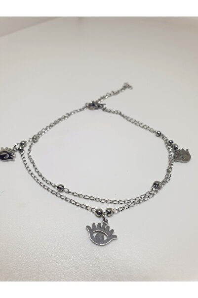 mama india alaçatı 1. Grade Quality 316L Steel Anklet, Double Chain with Eye ...