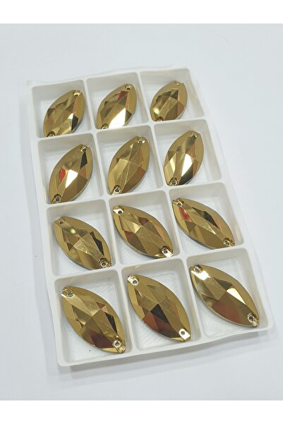 CRYSTALSHOP Podrška kamen - 15*32 mm šatla zlatna (24 kom)