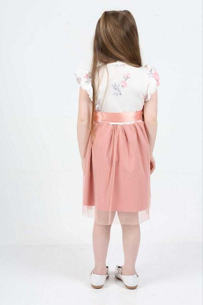 tanmodam Girl's Tulle Skirt Dress Dried Rose