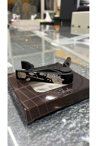 SALVADOR Sv-75Bk Black Rose Patterned Guitar and Binding Capo - 1St Grade