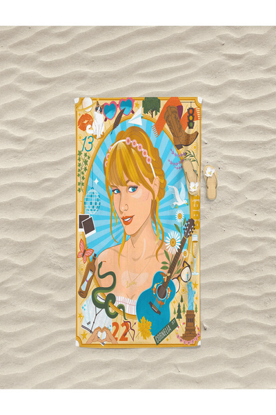 Home Πετσέτα μπάνιου για νεαρά κορίτσια με ψηφιακή εκτύπωση με μουσικό σχέδιο...