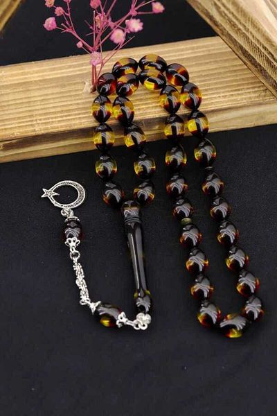 Midyat Gümüş Dünyası Vertical Powder Amber Prayer Beads
