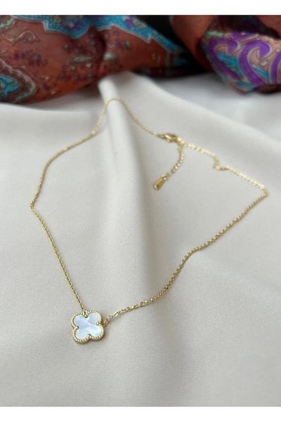FLORAS JEWELRY Single Clover Alhambra Necklace Stainless Steel