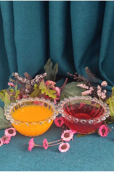 ORTAKÖY CENNETİ Modern 6 Piece Beaded Glass Bowl 240 Cc Volume 12 cm Opening 6 cm Height Suitable for Many Purposes