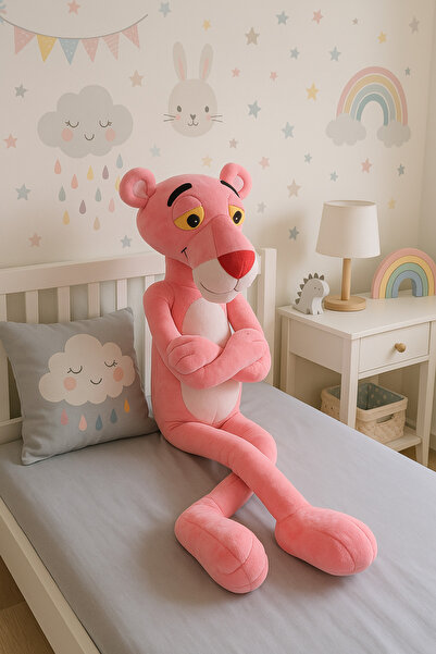 KENT Pembe Panter Peluş 95 cm – Dev Boy & Sevimli Çocuk Hediyesi