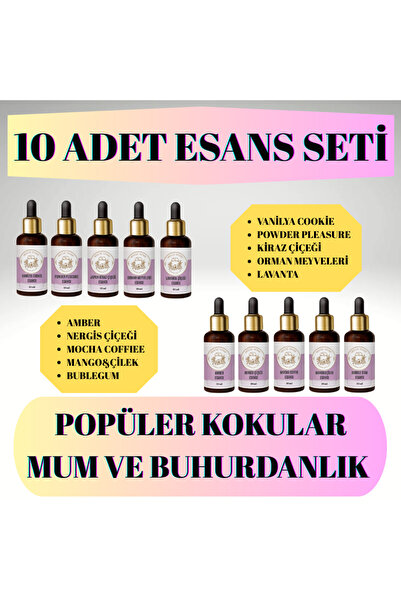 Misse 10 ADET Popüler Mum Esansı, Sabun, Buhurdanlık, Oda Kokusu Esansı Doğal...