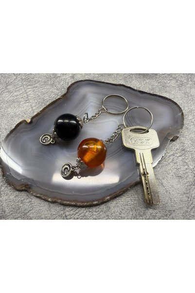 Jewel Gift Double Rosary Keychain 2 Pieces