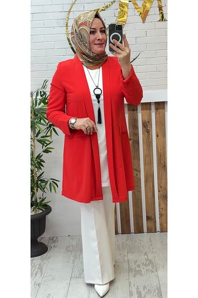 Meryemce Butik ΣΑΛ γιακά κρεπ μπουφάν (casual fit)