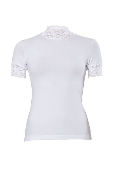 inkasole Lacy Fisherman Short Sleeve T-Shirt 2180 White
