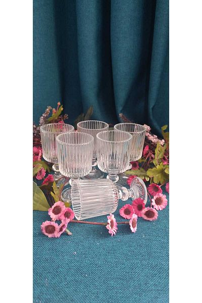 ORTAKÖY CENNETİ Modern 6Ad Glass Julia Model Cafe Glass 90Cc Volume 10cm Length 6cm Aperture