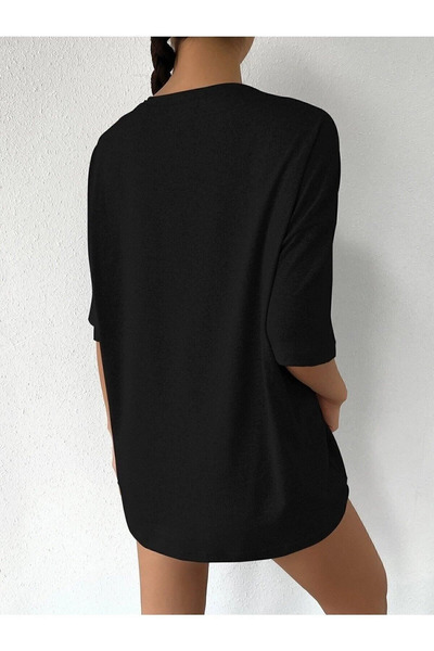 EFFRENATU Μπλουζάκι για κορίτσια με κοντό μανίκι με στάμπα Happiness