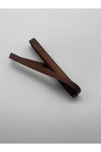 Ak Tuhafiye Καφέ Σατέν Κορδέλα - 10 Μέτρα, 1 εκ. Πακέτο-Στολισμός-Διακόσμηση-Προίκα (No:54)