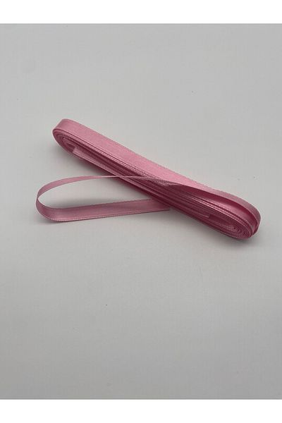 Ak Tuhafiye Pink Satin - 10 Meters 1 cm Satin Ribbon Bundle-Ornament-Decor-Dowry No:15