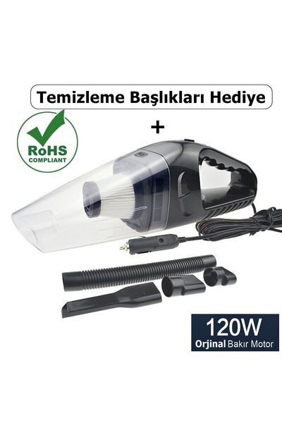 Reidan Araç Oto Süpürgesi 120watt Mini Elde Taşınabilir Islak Kuru 12v Oto Sü...