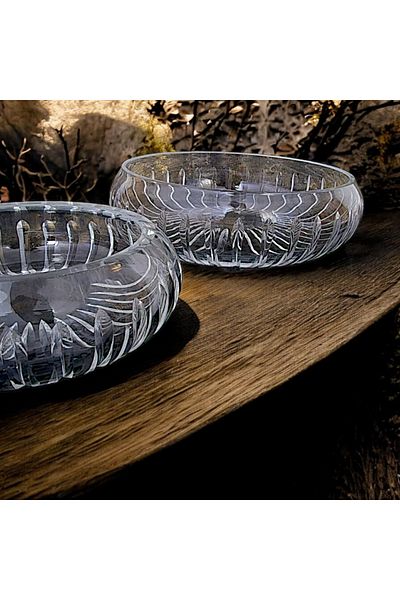 AYZ HOME Cut Crystal Glass Bowl Set - Tableware Presentation / Dowry Bowl Set