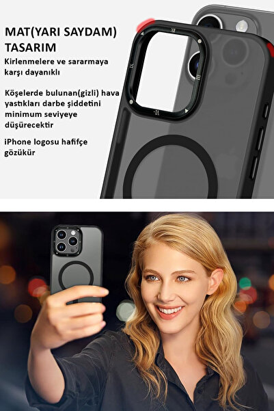 CEPSTOK Apple iPhone 16 Pro Max(6.9") Magsafe Wireless Şarj Özellikli Mat Silikon Kılıf
