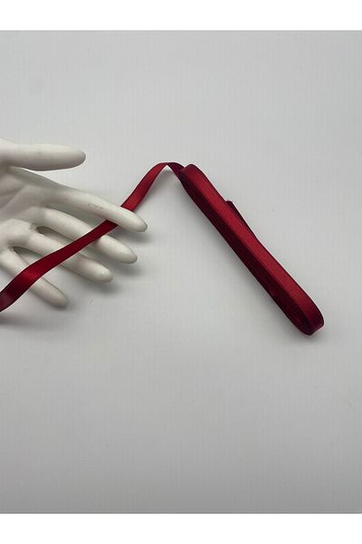 Ak Tuhafiye 1 cm 10 Meters Burgundy Satin Ribbon No:40, Bundle-Ornament-Decor-Dowry
