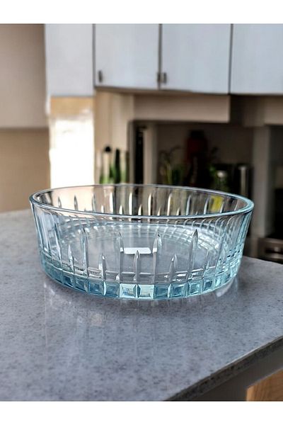 AYZ HOME Cut Crystal Glass Presentation Bowl -Salad Bowl -Tableware Presentation 25X25Cm