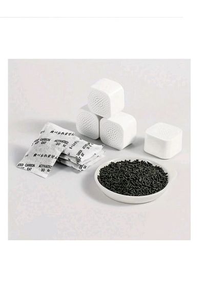 Generic 12 Small Plastic Boxes with Activated Carbon Bags for Refrigerator and Wardrobe, Odor Eliminator, Compressed Boxes
