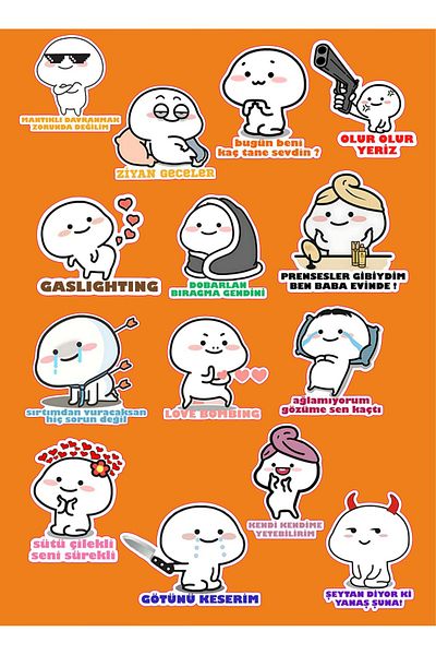 hediyenebak Quby Baby Sticker Set |   Laptop Agenda Notebook Tablet Phone Notebook Sticker Bullet Journal