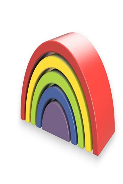 Arsdcraft Montessori Gökkuşağı Blok Seti 5 Parçalı Renkli Eğitici Oyuncak